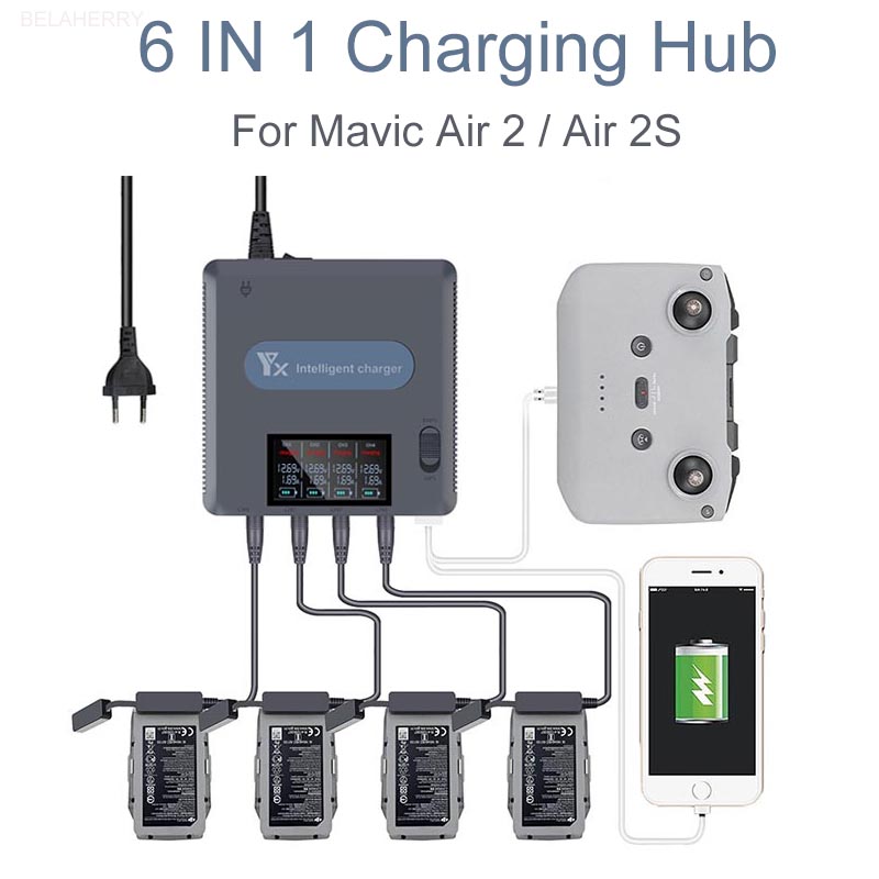 6 في 1 شاشة ديجيتال شاحن بطاري - مراجعة Fpv Drone Charger وسعره